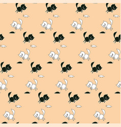 Children Cartoon Pattern With Cats And Mice