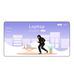 Laptop Theft Landing Page Flat Color Template