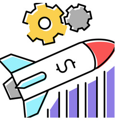 Launch Financial Rocket Color Icon