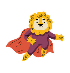 Lion Animal Superhero Character Dressed In Mask