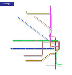 Map Of The Chicago Metro Subway Template Of City