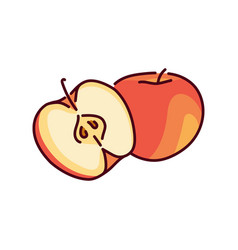 Apple And Half Color Line Icon Pictogram For Web