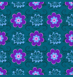 Effortless Green Floral Pattern With Violet