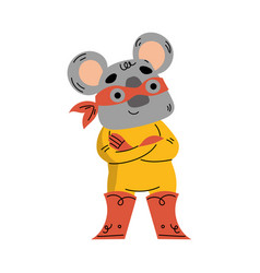 Koala Animal Superhero Character Dressed In Mask