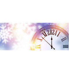 New Year 2024 Countdown Clock Over Silver