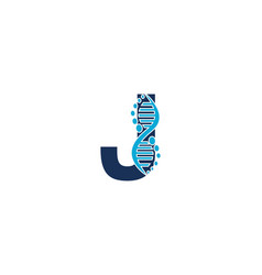 Abstract Letter J Dna Biology Logo Concept