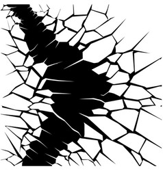 Black Silhouette Of Wall Crack Surface Damage