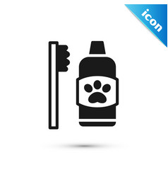 Grey Dental Hygiene For Pets Icon Isolated