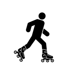 Roller Skate Person Black Silhouette Icon Man