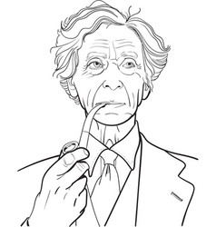 Bertrand Russell Line Art