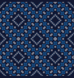 Blue Palestinian Embroidery Geometric Pattern