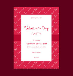 Isolated Valentines Day Party Invitation