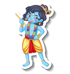 Lord Krishna Kid Cartoon Character Sticker