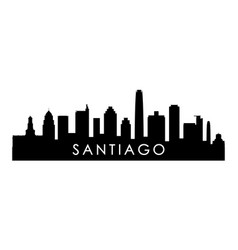 Santiago Skyline Silhouette Black City