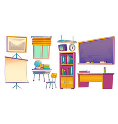 Set Of Classroom Furniture Class Interior Stuff