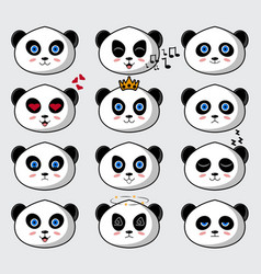 Cute Panda Mascot Set