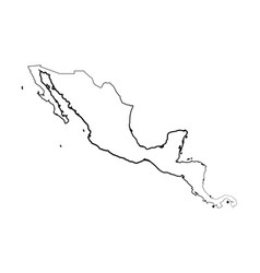 Hand Drawn Lined Central America Simple Map