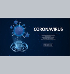 Hologram Of Coronavirus On A Blue Background