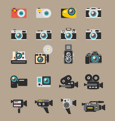 Photo And Video Camera Flat Icons