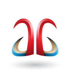 Red And Blue 3d Horn Like Letter A And G