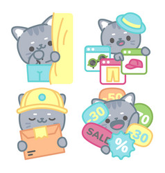 Shopping Stickers Set With Tomomi Cat