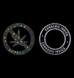 Textured Cannabis Indica Badge And Light Net Stop