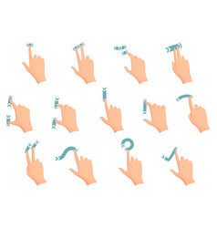 Touch Screen Hand Gestures Flat Colored Icon