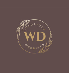 Wd Initials Letter Wedding Monogram Logos