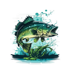 Big Bass Fish Cartoon For T Shirt