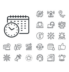 Calendar Time Line Icon Clock Sign Watch Place