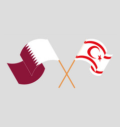 Crossed And Waving Flags Of Qatar Northern