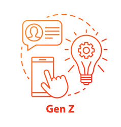 Gen Z Red Concept Icon Age Group Idea Thin Line