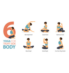 6 Yoga Poses Or Workout In Tight Side Body Concept