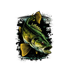 Big Bass Fish Cartoon For T Shirt