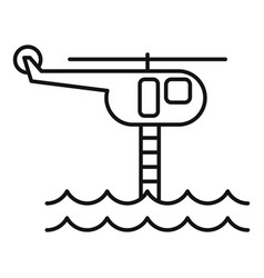 Flood Rescue Helicopter Icon Outline Style