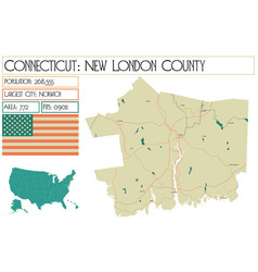 Map Of New London County In Connecticut Usa