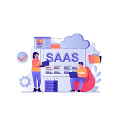 Saas Concept With People Scene