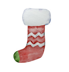 Watercolor Christmas And Green Stocking