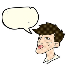 Cartoon Male Model Guy With Speech Bubble