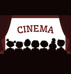 Kids Cinema Movie Theater Children Silhouettes