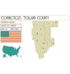 Map Of Tolland County In Connecticut Usa