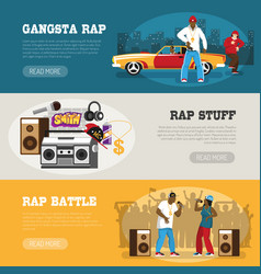 Rap Music 3 Flat Banners