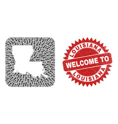 Welcome Watermark Stamp Seal And Louisiana State