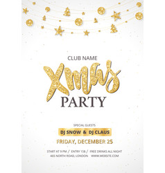 White And Gold Christmas Xmas Party Poster