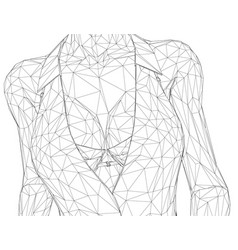 Wireframe Of A Female Torso In A Jacket