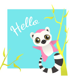 Character Lemur Animal Baby Card