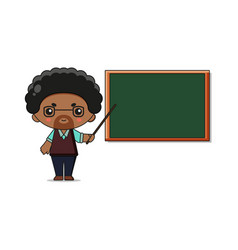 Cute Black Teacher Mascot Character