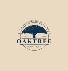 Oak Tree Vintage Logo Icon And Symbol