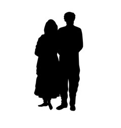 Silhouette Of Indian Family Of Man And Woman