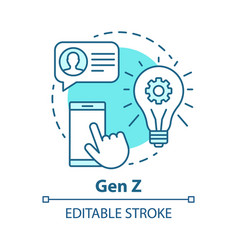 Gen Z Concept Icon Age Group Idea Thin Line